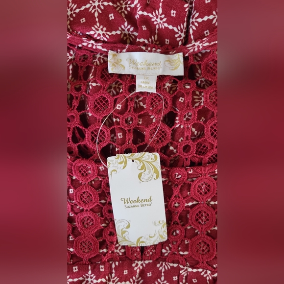 Weekend by Suzanne Betro WINE COLOR BLOUSE SIZE 1X (nwt) - Picture 4 of 6